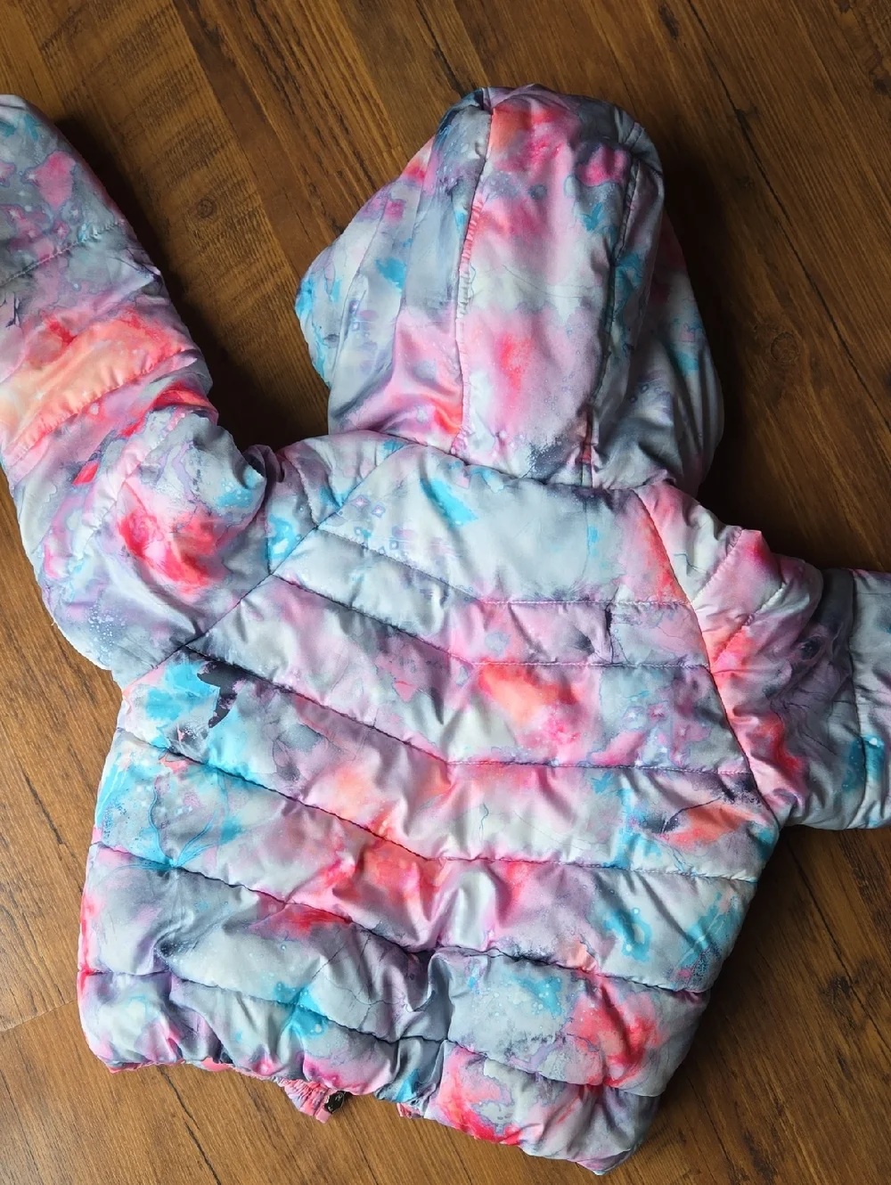 Rothschild 6X Girls' Winter Pink Snowbibs with Pastel Tie-Dye Jacket